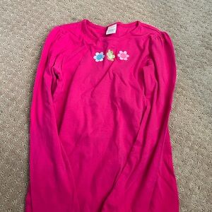 Gymboree Bright Pink Long Sleeve Tee with Floral Details